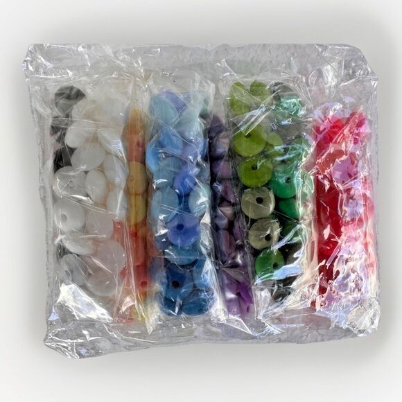 180Pcs Silicone Lentil Beads – 30 Colors Abacus Round Beads for DIY Crafts - Picture 4 of 8